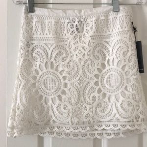 Ivory Cotton Lace Skirt